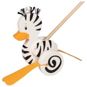 Pull animal on a stick Goki - Zebra duckling
