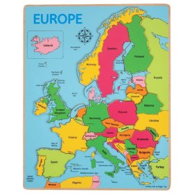 Bigjigs Toys Wooden puzzle map of Europe 25 pieces