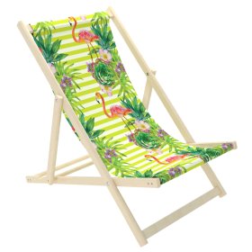 Children's beach chair Flamingos and tropical flowers