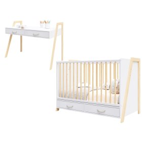 2-in-1 Crib and Desk CONE 120x60 - SCANDI
