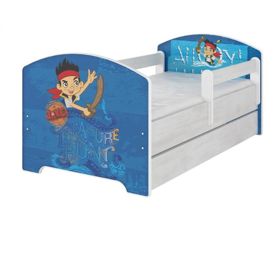 Children's Bed with Guardrail - Jake and the Never Land Pirates - Norwegian Pine Decor, BabyBoo, Jake and the Never Land Pirates