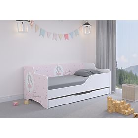 Children's Bed with Backrest LILU 160 x 80 cm - Princess