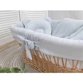 Bedding set for a wicker crib - gray, TOLO