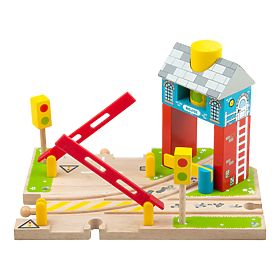 Bigjigs Rail Barriers with sign, Bigjigs Rail