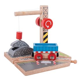 Bigjigs Rail Crane with gravel