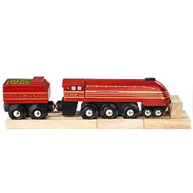 Bigjigs Rail replica locomotive Duchess of Hamilton + 3 tracks