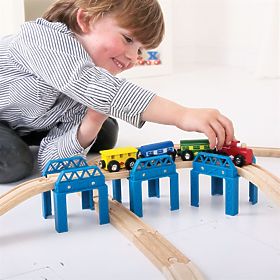 Bigjigs Rail Wooden rails set bridge construction, Bigjigs Rail