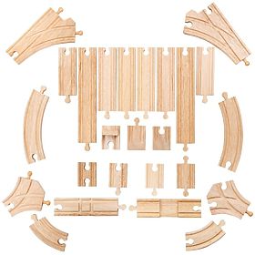 Bigjigs Rail Wooden Tracks Set 25 Pieces, Bigjigs Rail