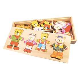 Bigjigs Toys Bear Family Dress Up Puzzle, Bigjigs Toys