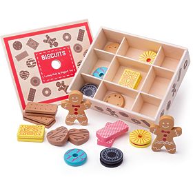 Bigjigs Toys Box with wooden biscuits