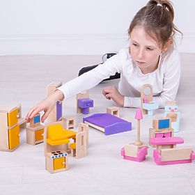 Bigjigs Toys Wooden dollhouse furniture, Bigjigs Toys