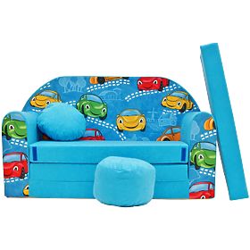 Children's Sofa Happy Cars - Blue, Welox