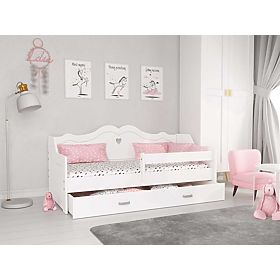 Children's Bed JULIE with Backrest 160x80 cm - White, Magnat