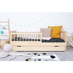 Children's Bed with Guardrail TEDDY - Natural, Ourbaby®