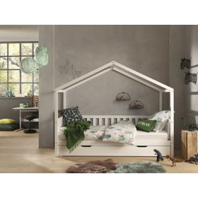 Children's House Bed Dallas - White, VIPACK FURNITURE