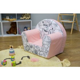 Children's chair Forest animals - pink-black-white, Delta-trade