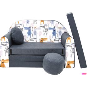 Children's Sofa Crocodiles - Grey