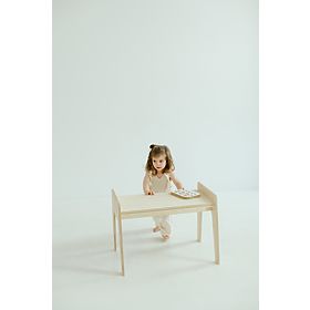 Children's Wooden Table with Chair S/M - Natural, baby wood