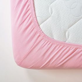 Cotton Fitted Sheet 180x90 cm - Pink, Frotti