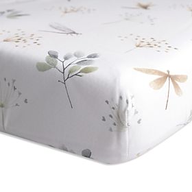 Cotton Fitted Sheet with Elastic - Dragonflies (120x60 cm), Babymatex