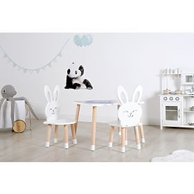 Children's Table with Chairs - Rabbit - White, Ourbaby®