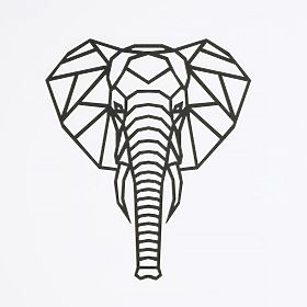 Wooden geometric painting - Elephant - different colors, Elka Design