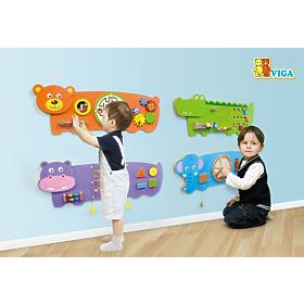 Educational toy on the wall - Hippopotamus, Viga