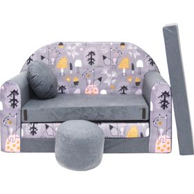 Children's Sofa Forest with Squirrel - Gray, Welox