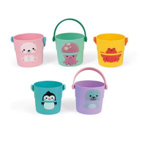 Janod Water toy buckets for pouring water 5 pcs, JANOD