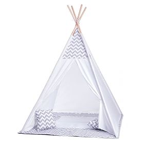 Children's teepee tent grey-white, Woodyland Woody