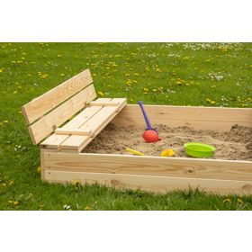 Closable Children's Sandbox with Benches - 120x120 cm, Ourbaby®