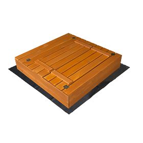 Closable Sandbox with Benches 100x100 cm