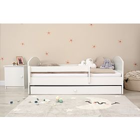 Ourbaby children's bed with a barrier - white, BabyBoo