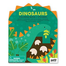 Petit Collage Coloring book with dinosaur stickers, Petit Collage