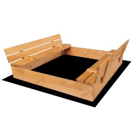 Closable Sandbox with Benches 120 x 120 - Impregnated