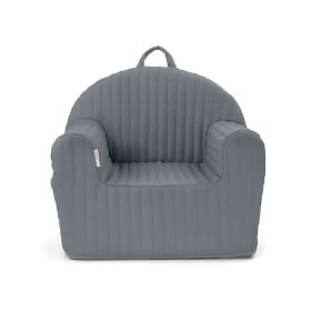 Quilted Armchair with Stripes - Graphite, AlberoMio