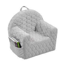 Quilted Velvet Armchair - Grey, AlberoMio