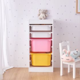 Shelf with Storage Boxes Tower - Pink / Yellow, SENDA