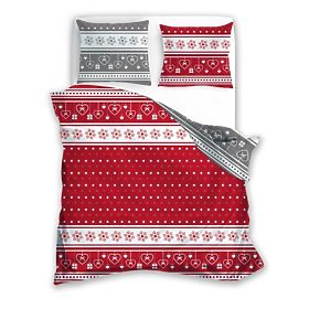 Red-grey Christmas bedding 140x200cm + 70x90cm