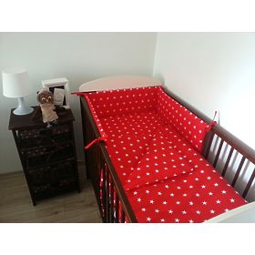 Red Stars Baby Cot Bedding Set, Frotti