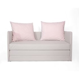 Sofa bed Jack - light gray / purd pink