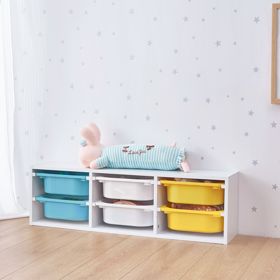Shelf with Storage Boxes Explorer - Blue / White / Yellow, SENDA