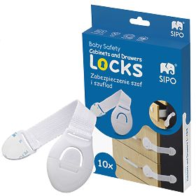 SIPO Child lock for furniture with strap - 10 pcs, Sipo