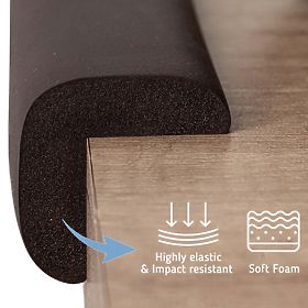 SIPO Foam protection for furniture corners, black - 4 pcs, Sipo