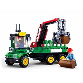 Sluban Town Farm Construction Set M38-B0778 - Tractor with Log Trailer