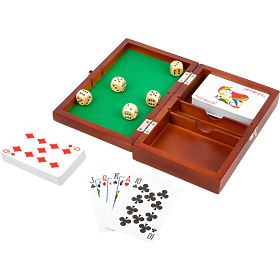 Small Foot Playing dice and cards in a wooden box, small foot