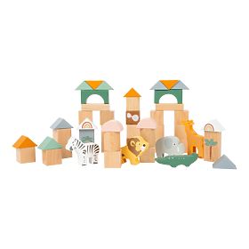 Small Foot Safari wooden building blocks 50 pcs, small foot