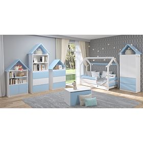 Sofie House-Shaped Bookshelf - Blue, BabyBoo