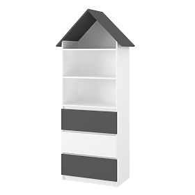 Sofie House-Shaped Bookshelf - Grey, BabyBoo