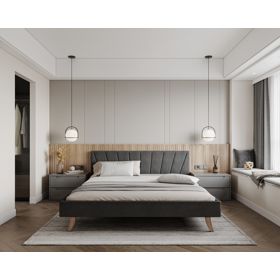 Upholstered Bed HEAVEN 140 x 200 cm - Gray, FDM